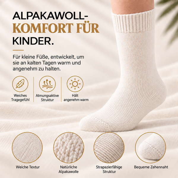 Alpaka-Kindersocken – Produktinformation auf Deutsch