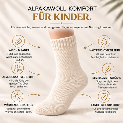 Alpaka-Kindersocken – Produktinformation auf Deutsch